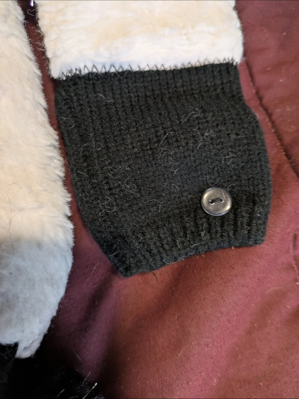 wonder nation Panda Earflap Hat and Mittens Set -‎ White and Black